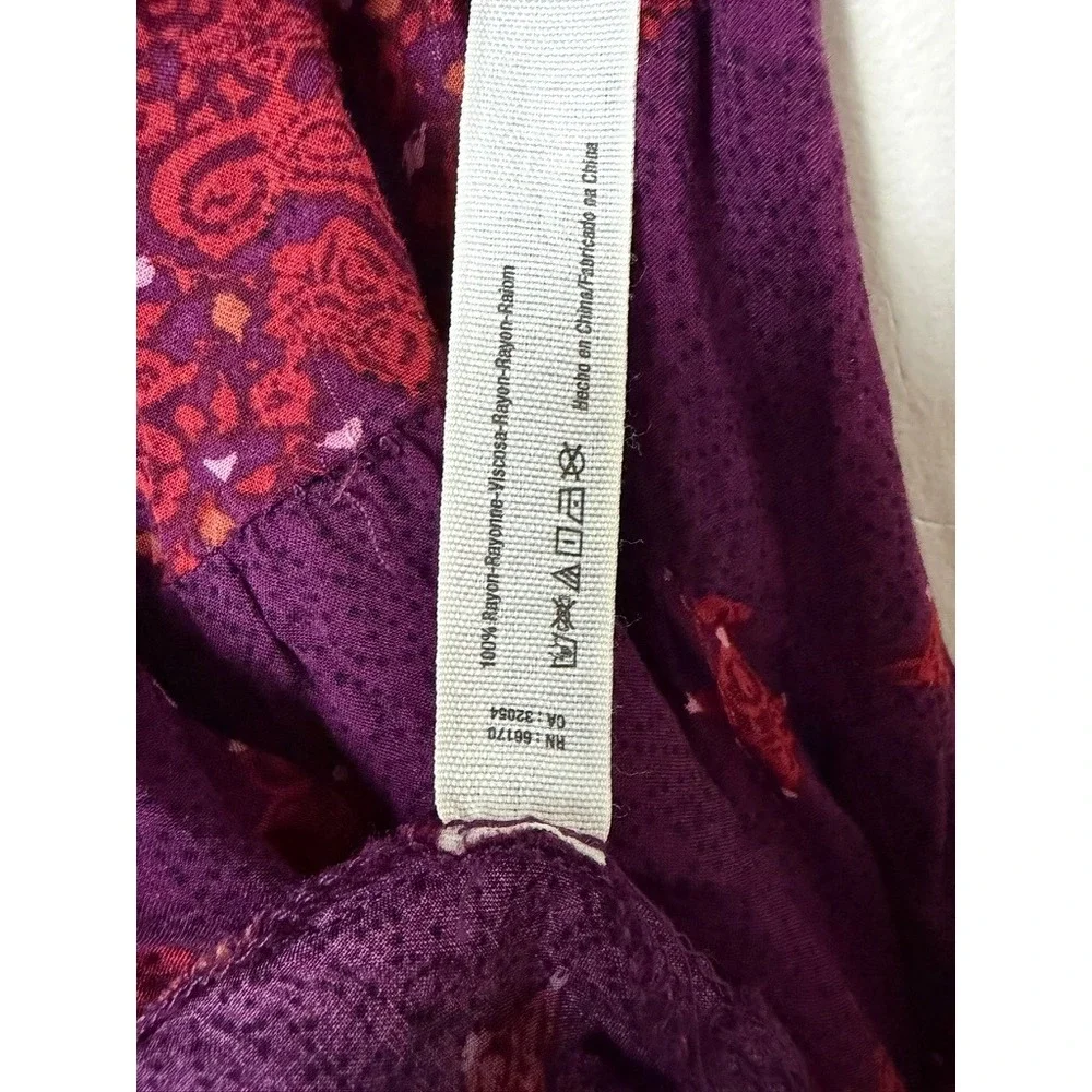 Free People Purple and Red Boho Mini Dress